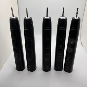 Lot of 5 Philips Sonicare Electric Toothbrush Handles HX684B Black Parts Only